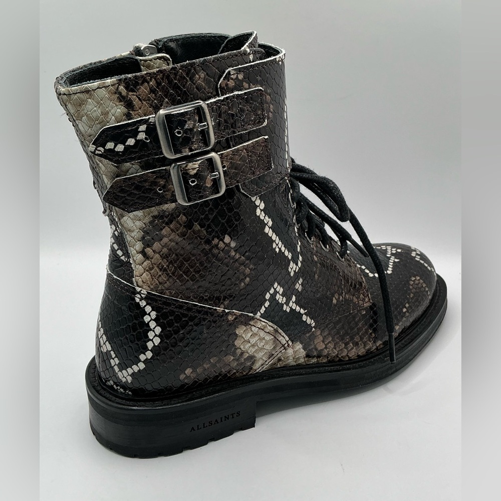 🤎 NEW 🤎Allsaints Brigade Combat Boots Python Pattern - Picture 4 of 16